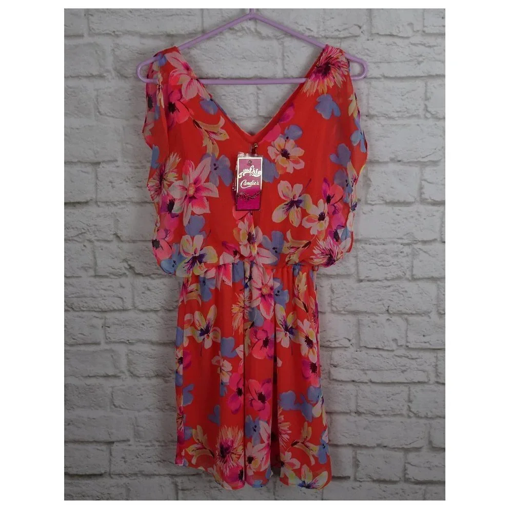 NWT Candie's Dress Floral Party Cocktail Prom S - Picture 2 of 13